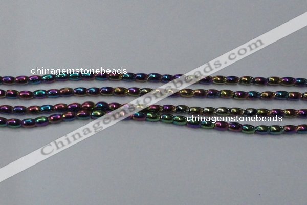 CHE796 15.5 inches 3*5mm rice plated hematite beads wholesale