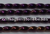 CHE797 15.5 inches 3*5mm rice plated hematite beads wholesale