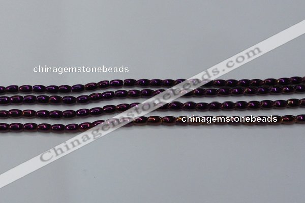 CHE797 15.5 inches 3*5mm rice plated hematite beads wholesale