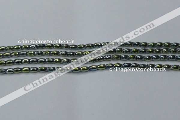 CHE798 15.5 inches 3*5mm rice plated hematite beads wholesale