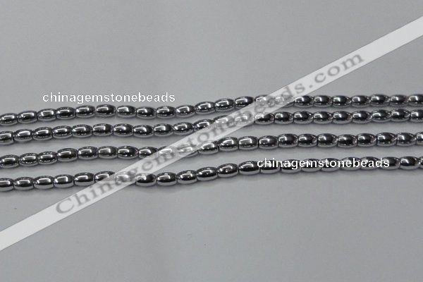 CHE801 15.5 inches 4*6mm rice plated hematite beads wholesale