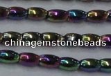 CHE804 15.5 inches 4*6mm rice plated hematite beads wholesale