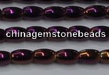 CHE805 15.5 inches 4*6mm rice plated hematite beads wholesale