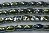 CHE806 15.5 inches 4*6mm rice plated hematite beads wholesale