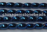 CHE807 15.5 inches 4*6mm rice plated hematite beads wholesale