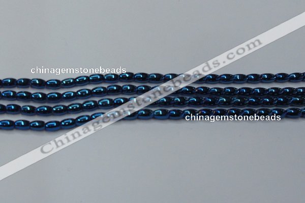 CHE807 15.5 inches 4*6mm rice plated hematite beads wholesale