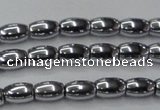 CHE809 15.5 inches 5*8mm rice plated hematite beads wholesale