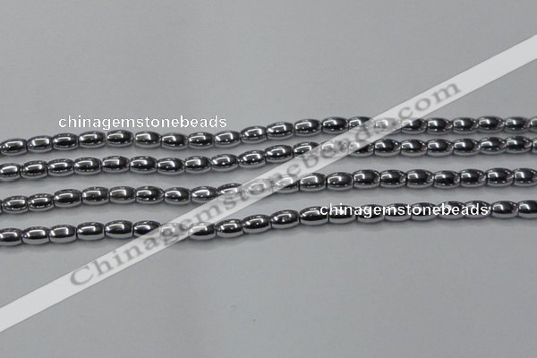 CHE809 15.5 inches 5*8mm rice plated hematite beads wholesale