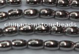 CHE810 15.5 inches 5*8mm rice plated hematite beads wholesale