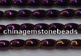 CHE813 15.5 inches 5*8mm rice plated hematite beads wholesale