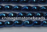 CHE815 15.5 inches 5*8mm rice plated hematite beads wholesale