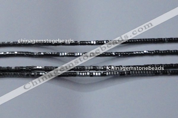 CHE822 15.5 inches 4*4mm hexagon hematite beads wholesale