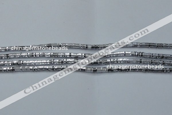 CHE825 15.5 inches 1*2mm hexagon plated hematite beads wholesale