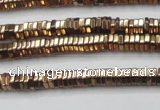 CHE826 15.5 inches 1*2mm hexagon plated hematite beads wholesale