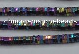 CHE830 15.5 inches 1*2mm hexagon plated hematite beads wholesale