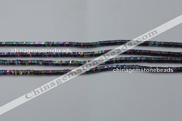 CHE830 15.5 inches 1*2mm hexagon plated hematite beads wholesale