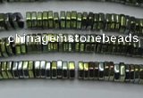 CHE836 15.5 inches 1*3mm hexagon plated hematite beads wholesale