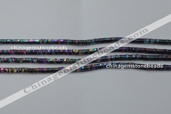 CHE838 15.5 inches 1*3mm hexagon plated hematite beads wholesale