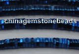 CHE839 15.5 inches 1*3mm hexagon plated hematite beads wholesale