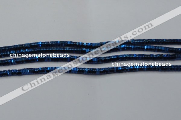 CHE839 15.5 inches 1*3mm hexagon plated hematite beads wholesale