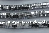 CHE841 15.5 inches 1*4mm hexagon plated hematite beads wholesale