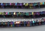 CHE846 15.5 inches 1*4mm hexagon plated hematite beads wholesale