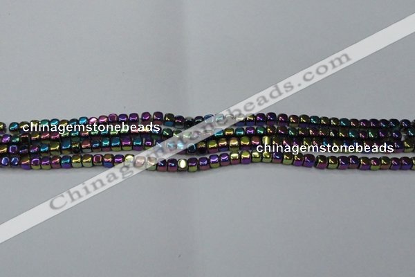 CHE852 15.5 inches 2*2mm dice platedhematite beads wholesale