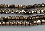 CHE854 15.5 inches 2*2mm dice platedhematite beads wholesale