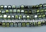 CHE855 15.5 inches 2*2mm dice platedhematite beads wholesale