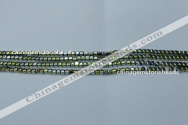 CHE855 15.5 inches 2*2mm dice platedhematite beads wholesale