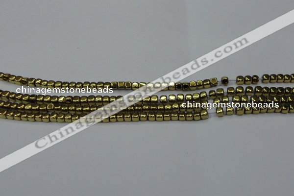 CHE856 15.5 inches 2*2mm dice platedhematite beads wholesale