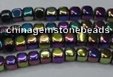 CHE860 15.5 inches 3*3mm dice platedhematite beads wholesale