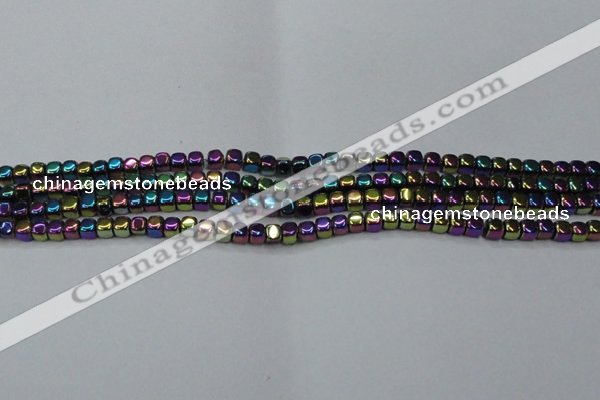 CHE860 15.5 inches 3*3mm dice platedhematite beads wholesale