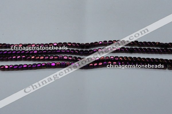 CHE861 15.5 inches 3*3mm dice platedhematite beads wholesale