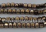 CHE862 15.5 inches 3*3mm dice platedhematite beads wholesale