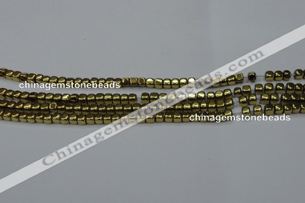 CHE864 15.5 inches 3*3mm dice platedhematite beads wholesale