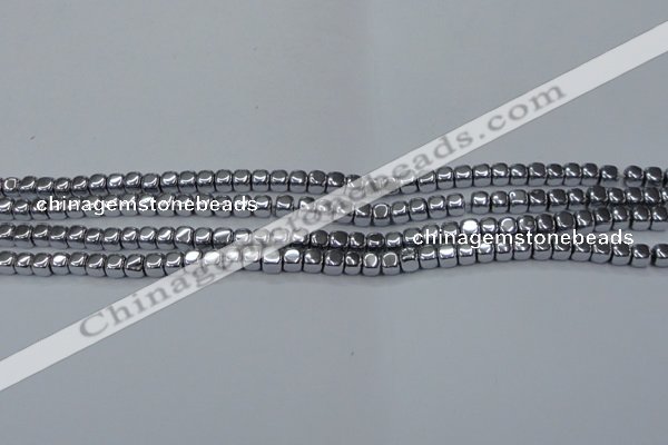 CHE866 15.5 inches 4*4mm dice platedhematite beads wholesale