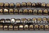 CHE867 15.5 inches 4*4mm dice platedhematite beads wholesale