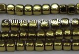 CHE868 15.5 inches 4*4mm dice platedhematite beads wholesale