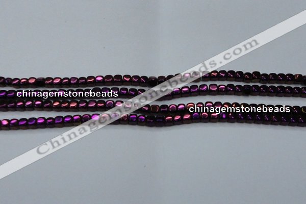 CHE870 15.5 inches 4*4mm dice platedhematite beads wholesale