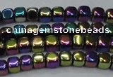 CHE871 15.5 inches 4*4mm dice platedhematite beads wholesale