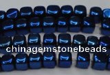 CHE872 15.5 inches 4*4mm dice platedhematite beads wholesale