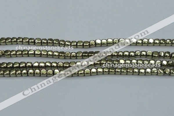 CHE875 15.5 inches 2*2mm dice plated hematite beads wholesale