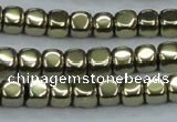 CHE877 15.5 inches 4*4mm dice plated hematite beads wholesale