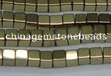 CHE881 15.5 inches 4*4mm cube plated hematite beads wholesale