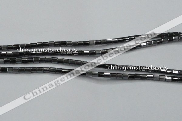 CHE885 15.5 inches 2*2mm faceted tube hematite beads wholesale