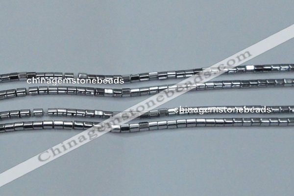 CHE886 15.5 inches 2*2mm faceted tube plated hematite beads wholesale