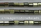 CHE888 15.5 inches 2*2mm faceted tube plated hematite beads wholesale