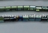 CHE890 15.5 inches 2*2mm faceted tube plated hematite beads wholesale