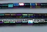 CHE891 15.5 inches 2*2mm faceted tube plated hematite beads wholesale